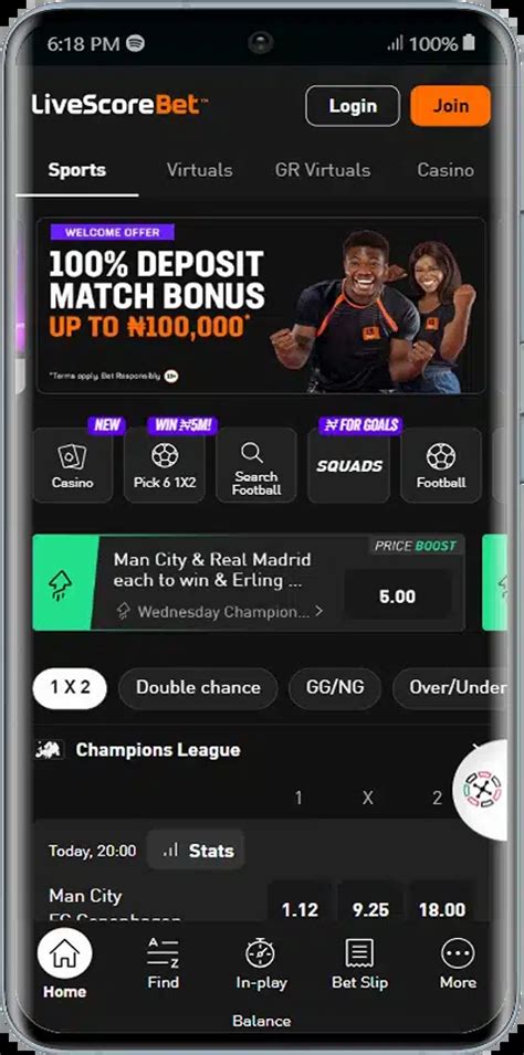 Download the LiveScore Bet App .